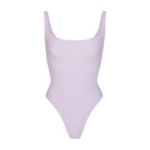 Skims Fits Everybody Square Neck Bodysuit in Lily - Picture 1 of 2
